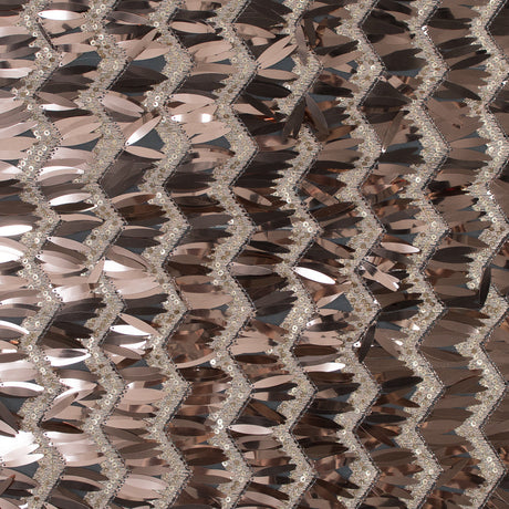 Fringe Sequin Fabric - Rose Gold Chevrons