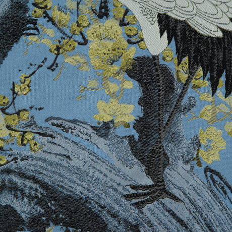 Blue and Green Crane Jacquard Panel