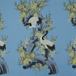 Blue and Green Crane Jacquard Panel