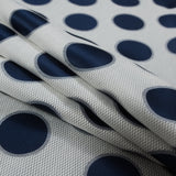 Blue and White Circle Jacquard Mesh