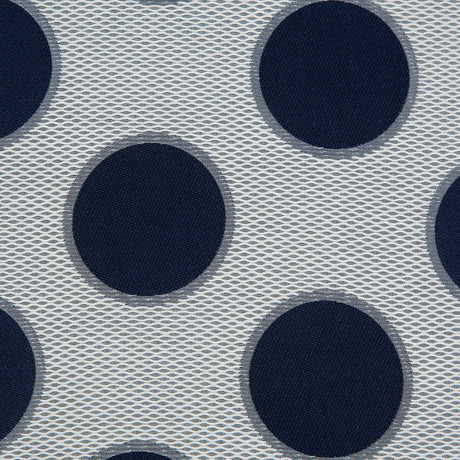 Blue and White Circle Jacquard Mesh