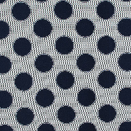 Blue and White Circle Jacquard Mesh