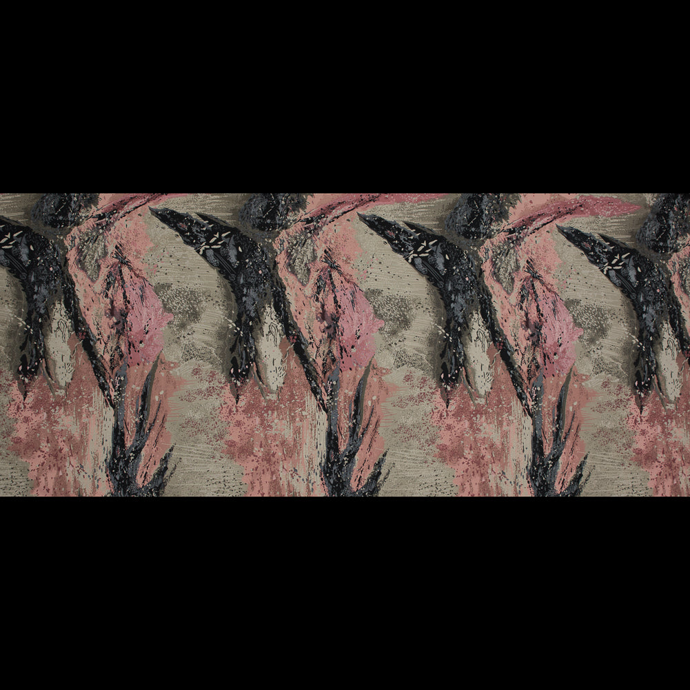 Pink, Beige and Black Abstract Jacquard
