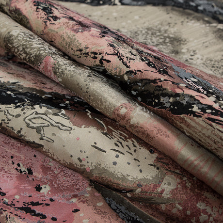 Pink, Beige and Black Abstract Jacquard