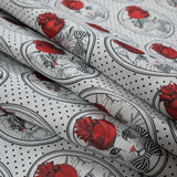 Red, White and Black Cat with Top Hat Jacquard