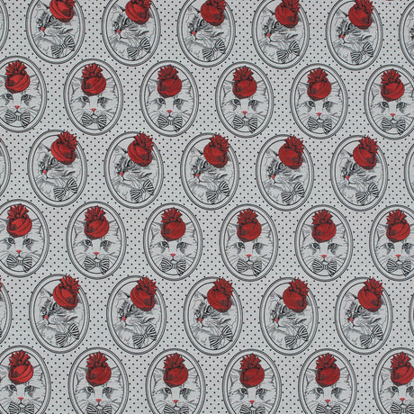 Red, White and Black Cat with Top Hat Jacquard
