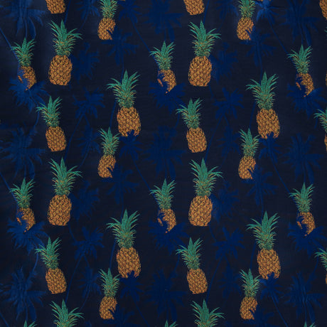 Royal Blue Pineapple Polyester Jacquard