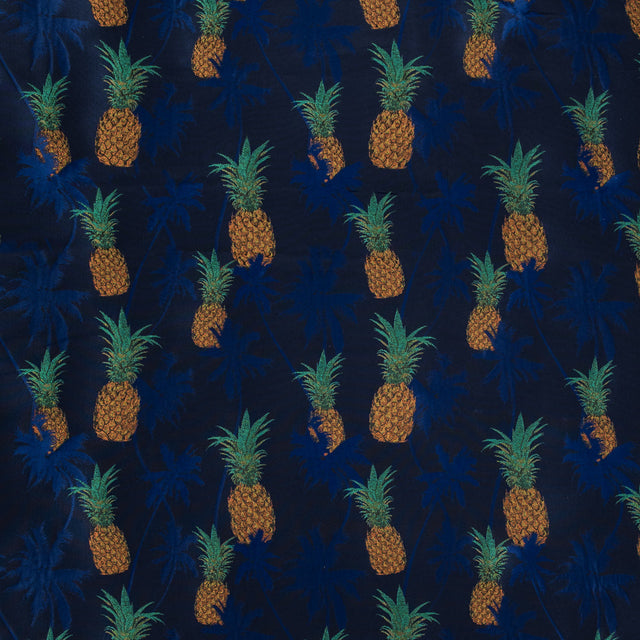 Royal Blue Pineapple Polyester Jacquard