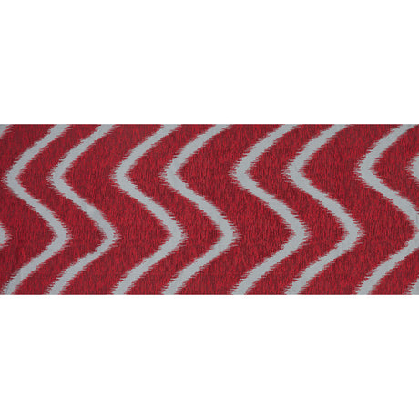 Organza Burnout Jacquard - Red Chevron