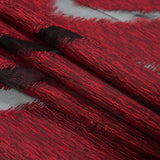 Organza Burnout Jacquard - Red Chevron