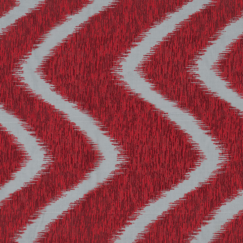 Organza Burnout Jacquard - Red Chevron
