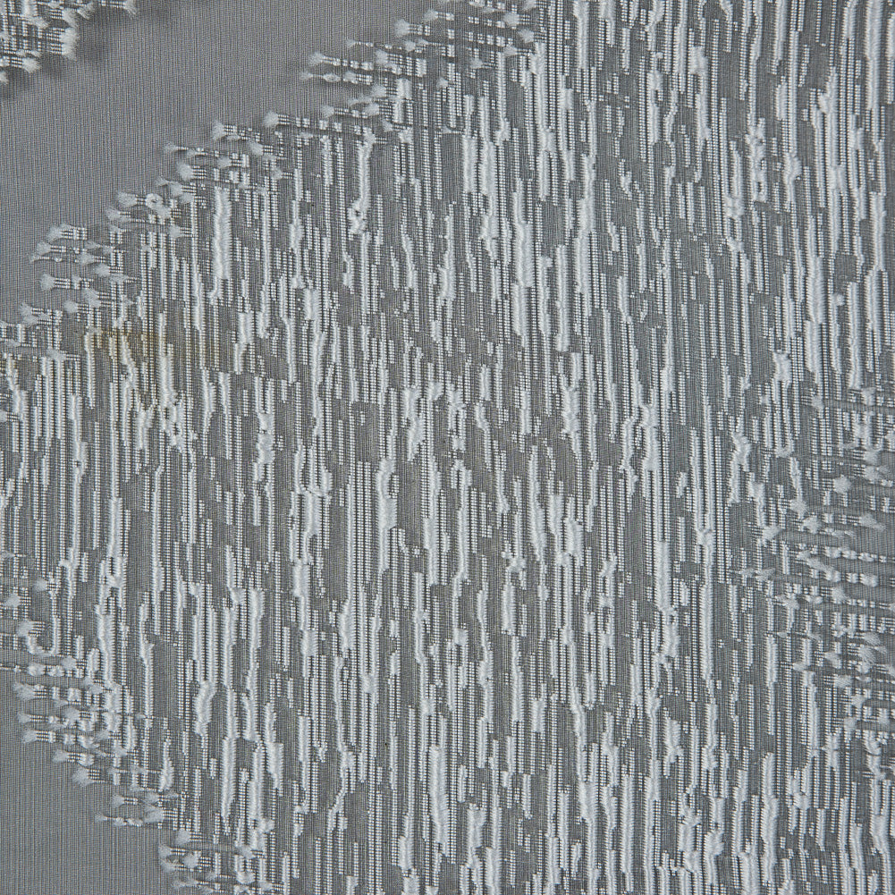 Organza Burnout Jacquard - Silver Chevron