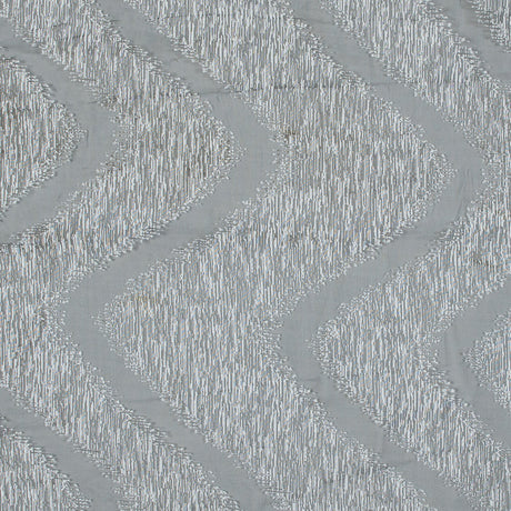 Organza Burnout Jacquard - Silver Chevron