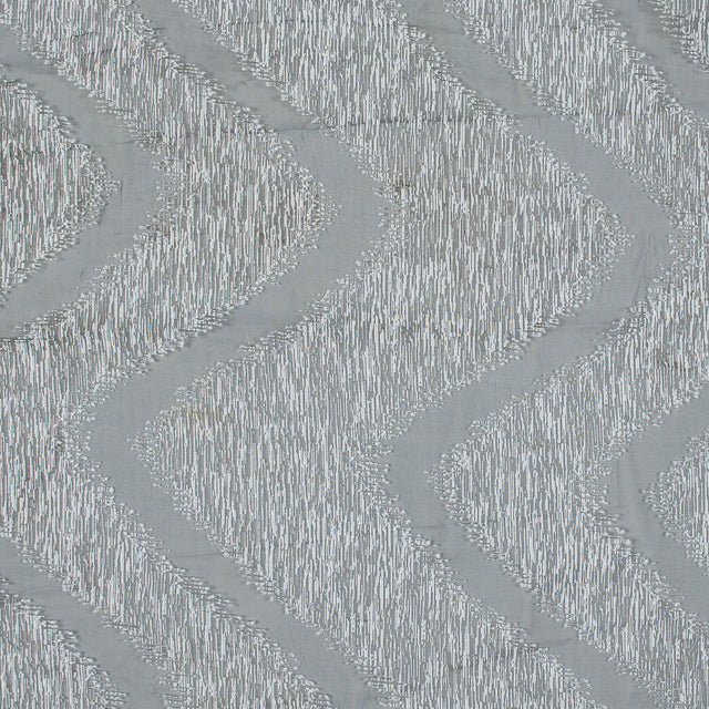 Organza Burnout Jacquard - Silver Chevron