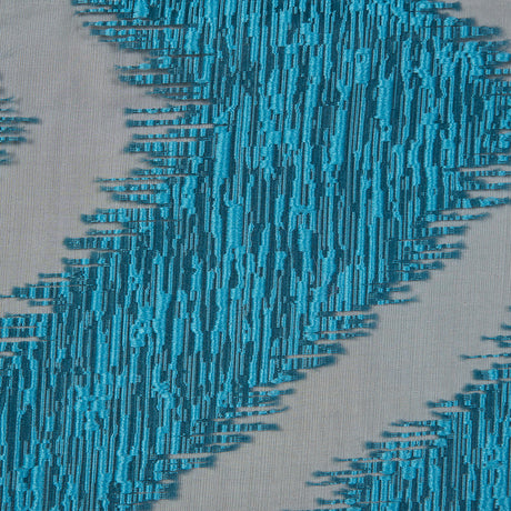 Organza Burnout Jacquard - Blue Chevron