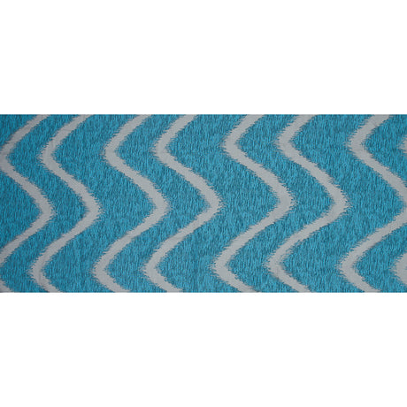 Organza Burnout Jacquard - Blue Chevron