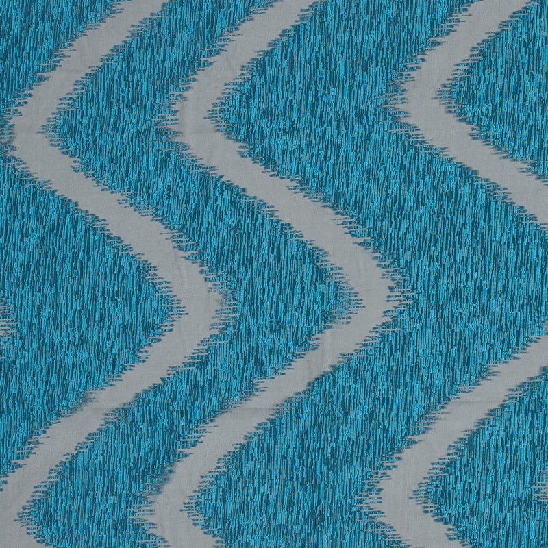 Organza Burnout Jacquard - Blue Chevron