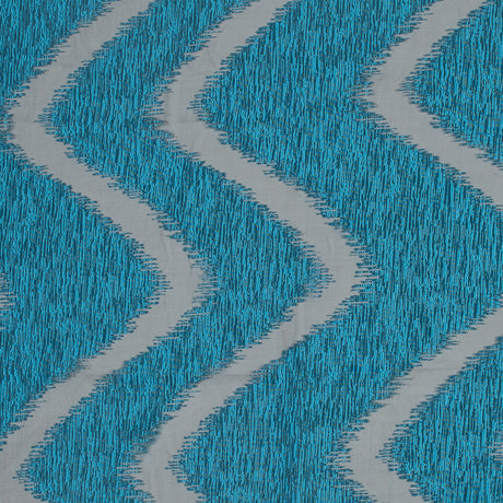 Organza Burnout Jacquard - Blue Chevron