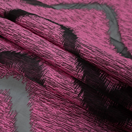 Organza Burnout Jacquard - Pink Chevron