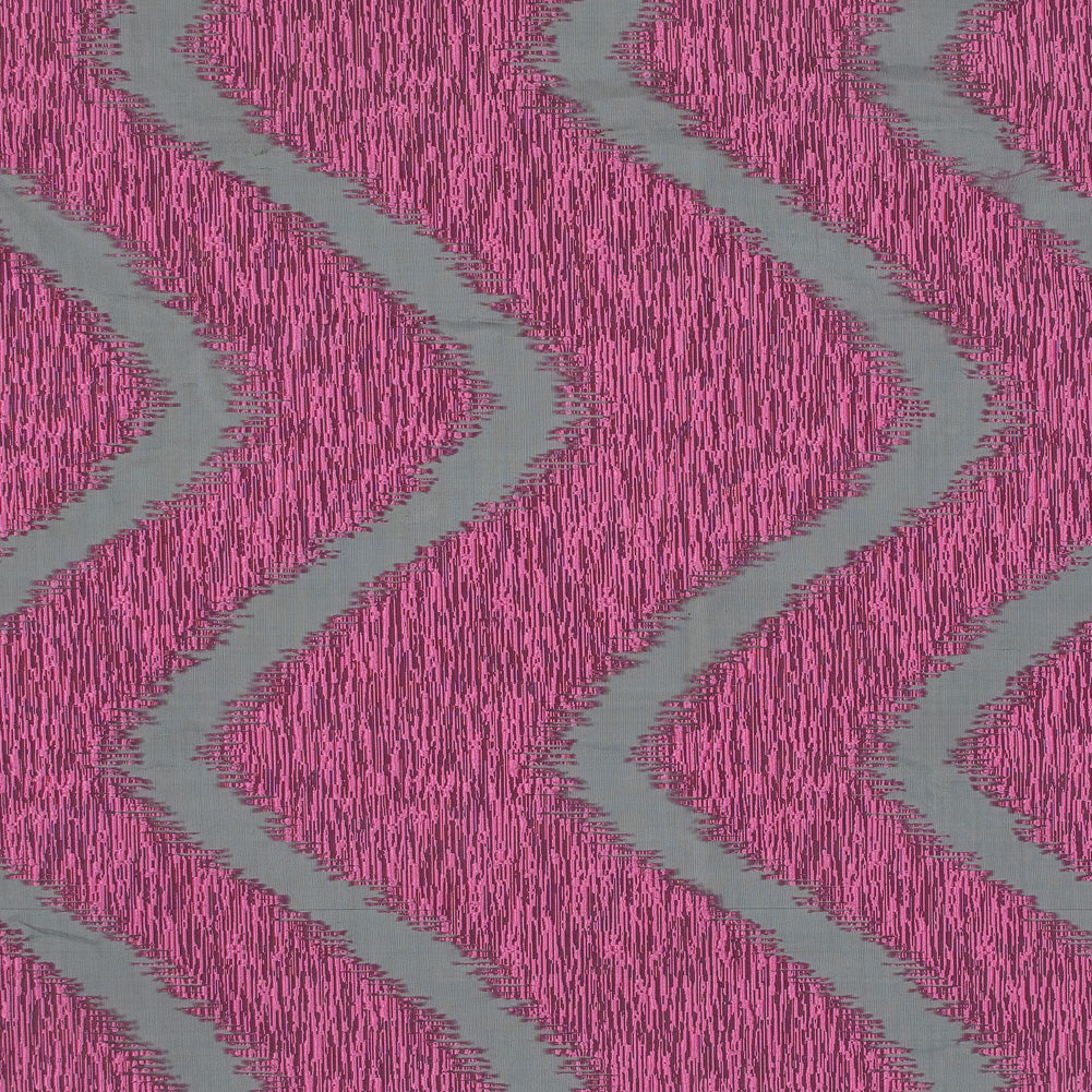 Organza Burnout Jacquard - Pink Chevron