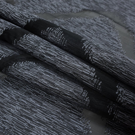 Organza Burnout Jacquard - Gray Chevron