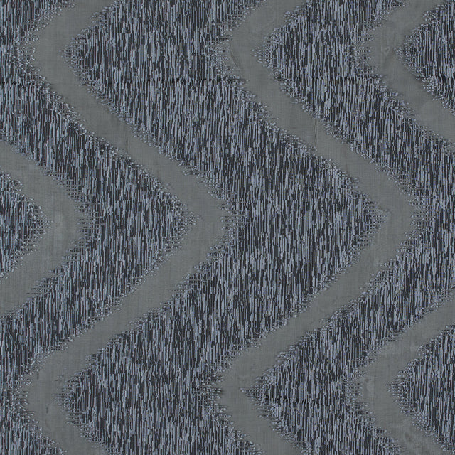 Organza Burnout Jacquard - Gray Chevron