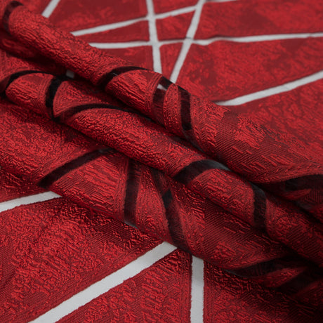 Red Geometric Burnout Jacquard
