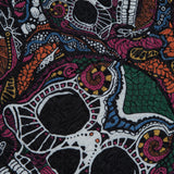 Multicolor Skull Printed Wrinkled Faux Plisse