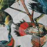 White Parakeet Printed Polyester Jacquard