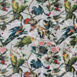 White Parakeet Printed Polyester Jacquard