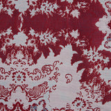 Red, Blue and White Abstract Medallion Brocade