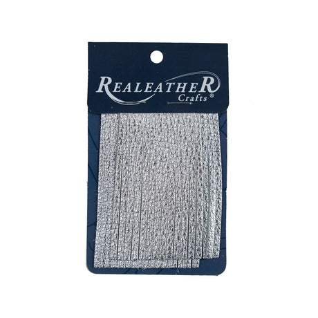 Realeather Metallic Silver Deerskin Fringe Trim - 3"