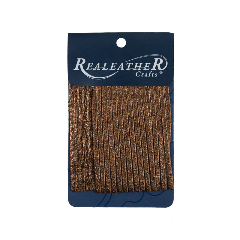 Realeather Metallic Bronze Deerskin Fringe Trim
