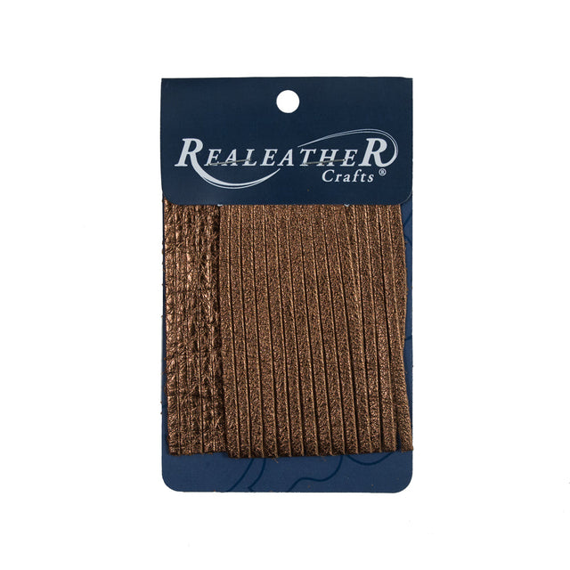 Realeather Metallic Bronze Deerskin Fringe Trim