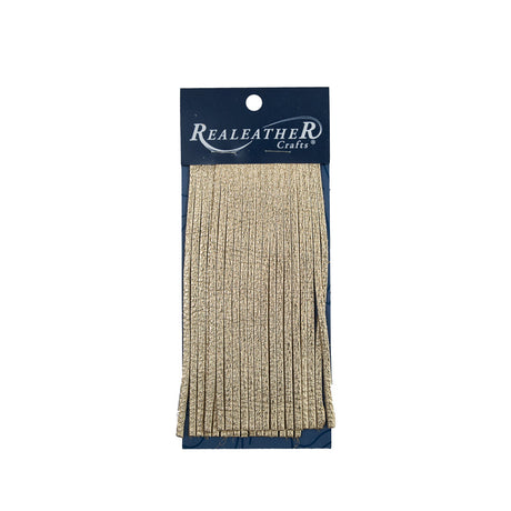 Realeather Metallic Gold Deerskin Fringe Trim - 6"