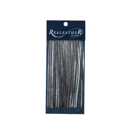Realeather Metallic Silver Deerskin Fringe Trim - 6"