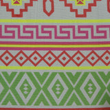 Fluorescent Geometric Striped Silk Crepe de Chine