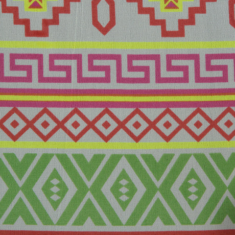 Fluorescent Geometric Striped Silk Crepe de Chine