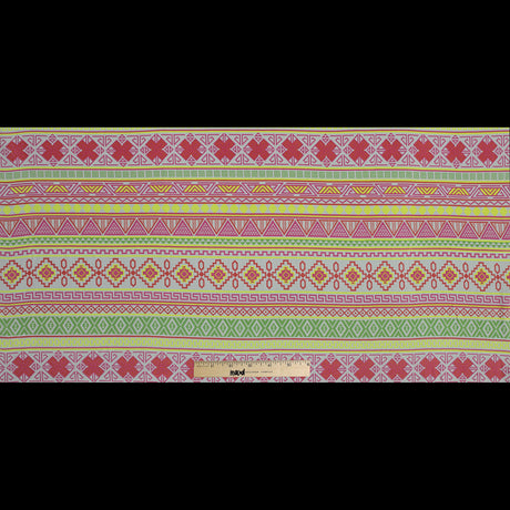 Fluorescent Geometric Striped Silk Crepe de Chine