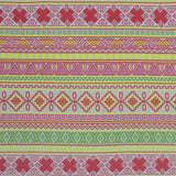 Fluorescent Geometric Striped Silk Crepe de Chine