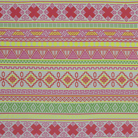 Fluorescent Geometric Striped Silk Crepe de Chine