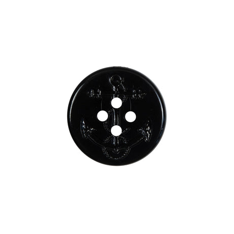 Black Plastic Anchor 4-Hole Button - 28L/18mm