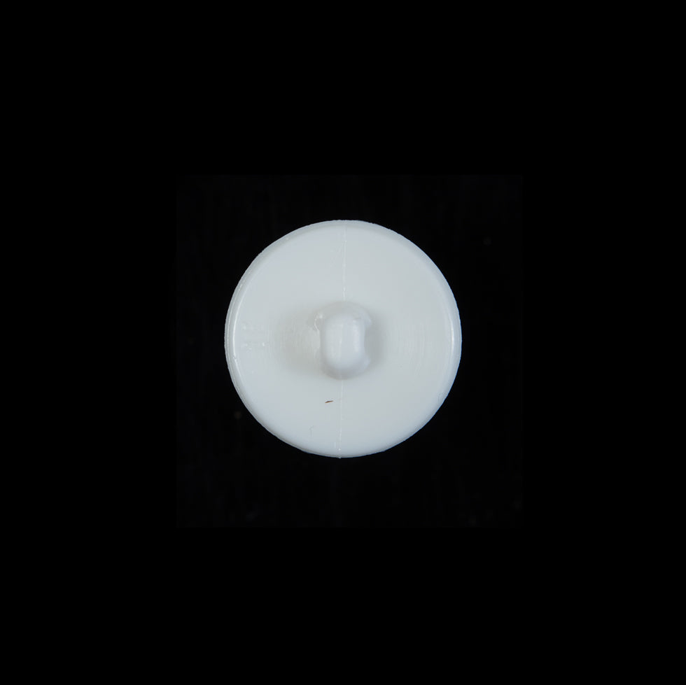 Italian White Beveled Shank Back Button - 20L/12.5mm