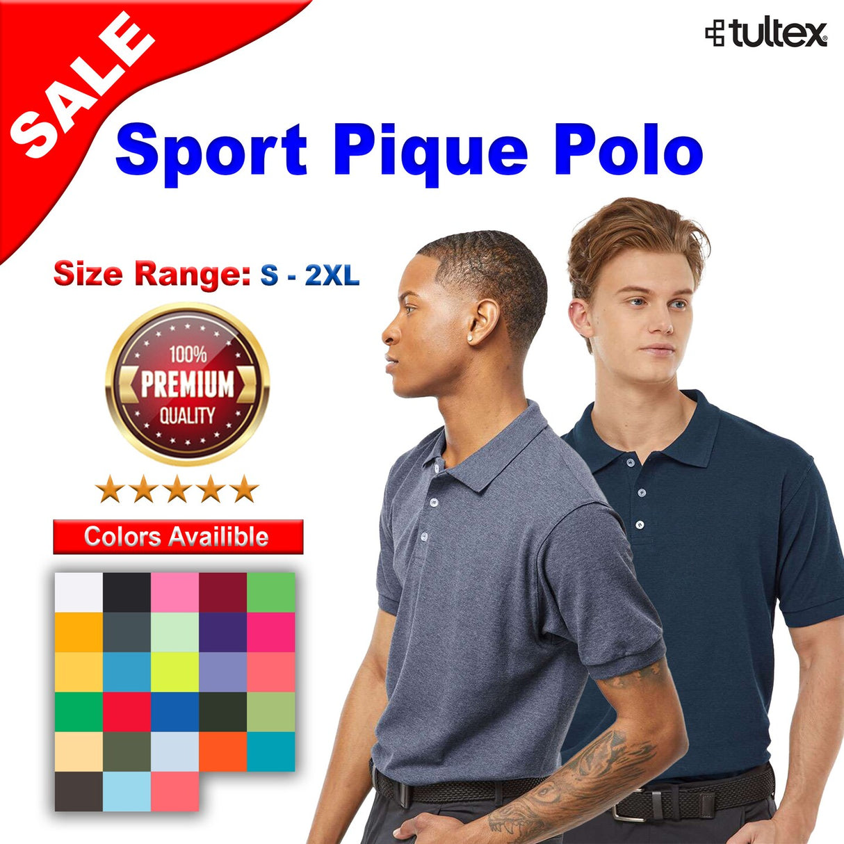 Tultex® Sport Pique Collared Short Sleeve Polo