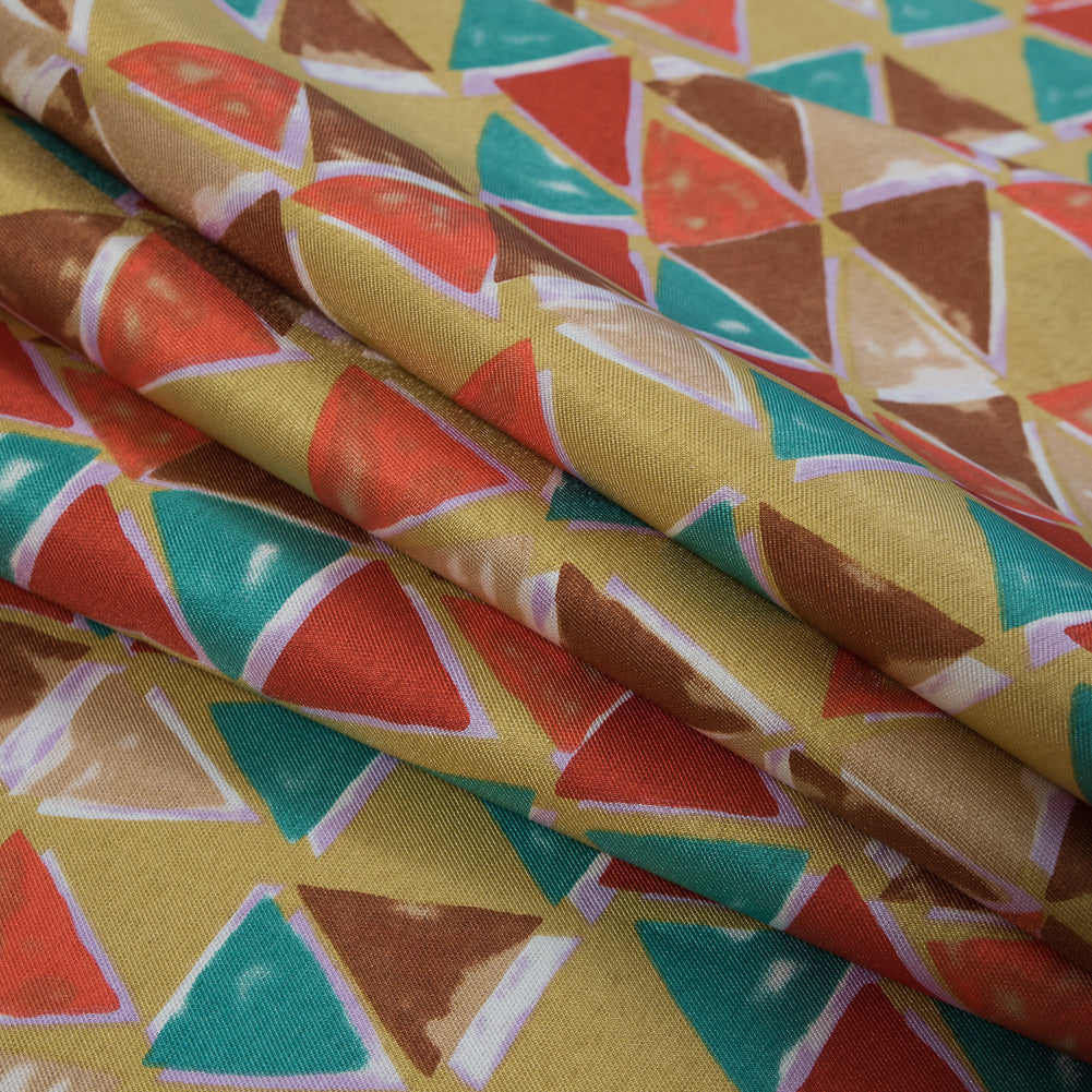 Jade, Ochre and Tangerine Geometric Printed Mikado