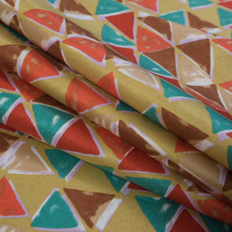Jade, Ochre and Tangerine Geometric Printed Mikado