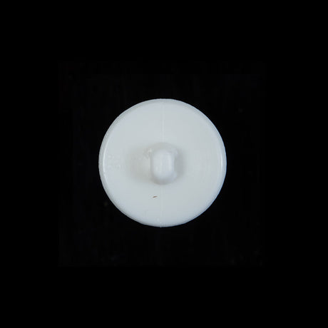 Italian White Beveled Shank Back Button - 24L/15mm