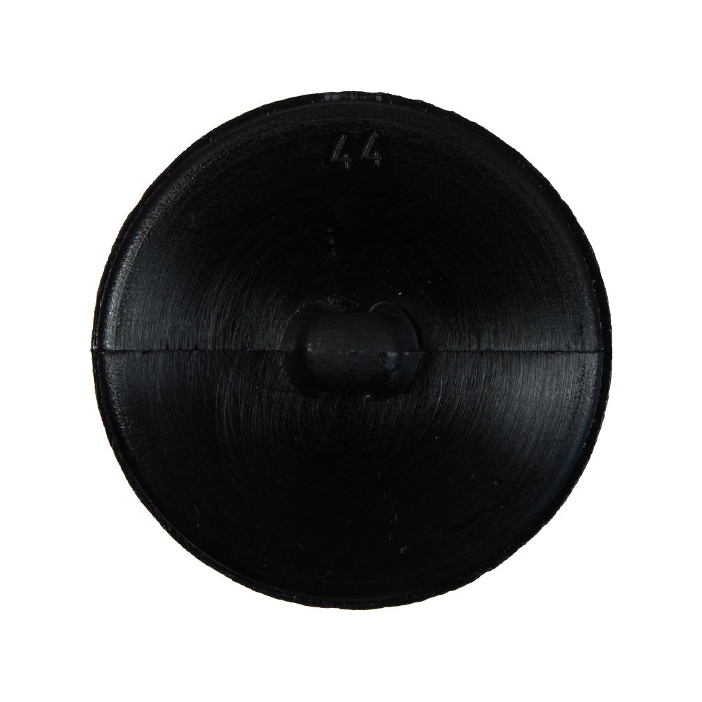 Italian Black Beveled Shank Back Button - 44L/28mm