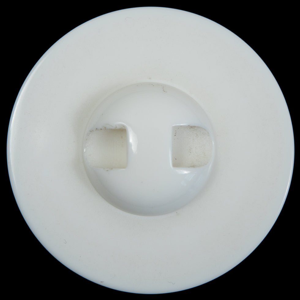 White Domed Plastic Self Shank Button - 70L/44.5mm
