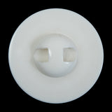 White Domed Plastic Self Shank Button - 60L/38mm